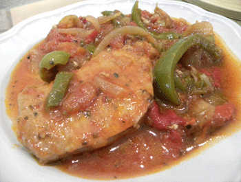 côtelettes de porc à la sauce basquaise